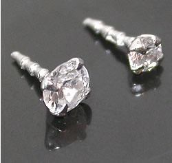 14g 5/16" Bioplastic Labret with 14kt White Gold Prong Set Gem