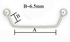 12g 80Â° Stainless Steel Surface Barbell