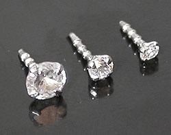 14kt White Gold BioPlastic Prong Setting CZ in 1.5mm, 2.0mm or 3.0mm - addon