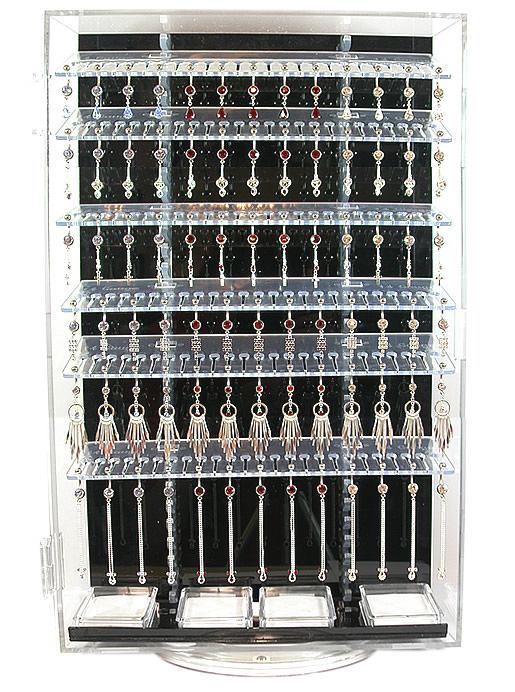 18” Double Sided Body Jewelry Display - Display with 14 Acrylic Racks