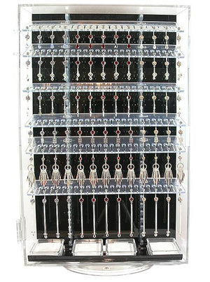 18” Double Sided Body Jewelry Display - Display with 14 Acrylic Racks
