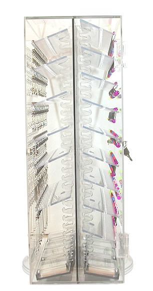 18” Double Sided Body Jewelry Display - Display with 14 Acrylic Racks