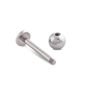 External Bezel Set Gem Ball with Flat-Back Labret - Stainless Steel - Choose Size - Price Per 1
