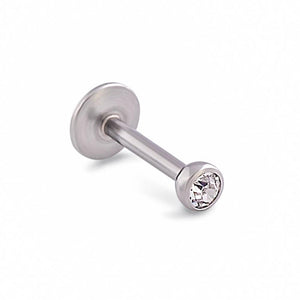 Internal Martini Bezel Set Gem with UFO Back Labret — Stainless Steel — Choose Size — Price Per 1