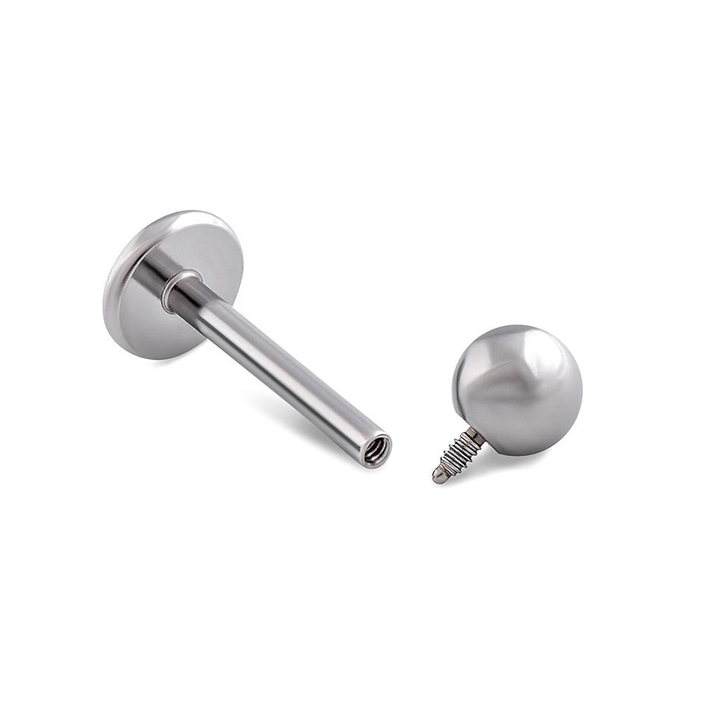 16g Internal Flat Back Disc Steel Labret Stud — Price Per 1