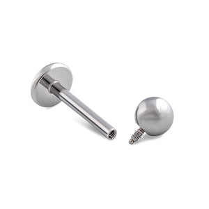 16g Internal Flat Back Disc Steel Labret Stud — Price Per 1