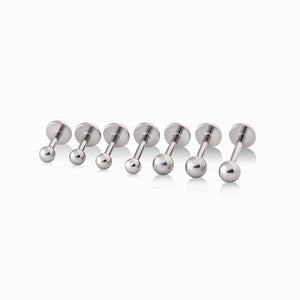 16g Internal Flat Back Disc Steel Labret Stud — Price Per 1