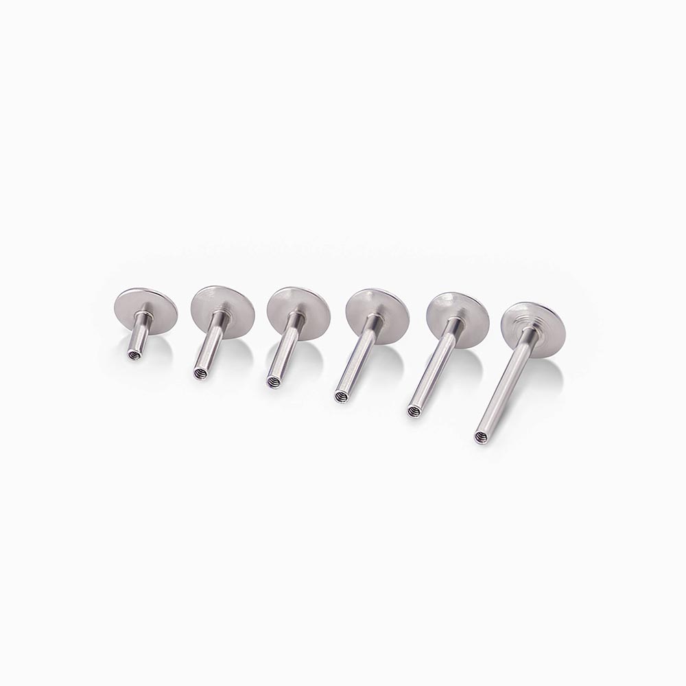 16g Internal UFO Rounded Disc Steel Labret Post — Price Per 1