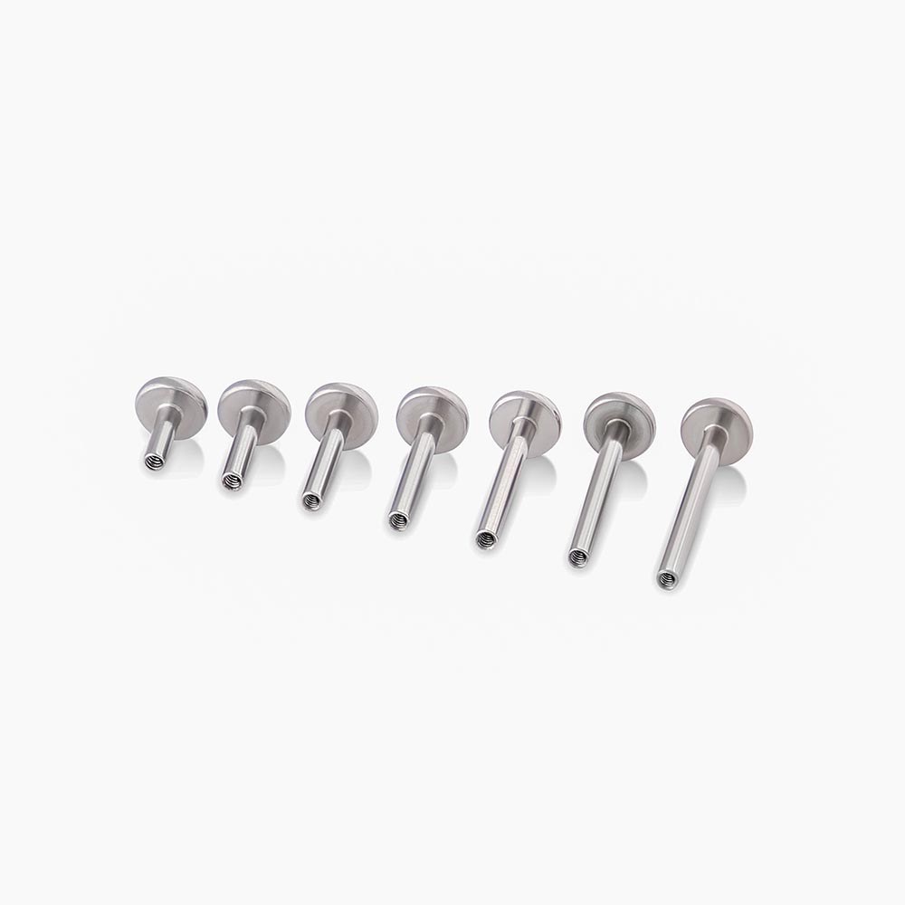 16g Internal Flat Back Disc Steel Labret Post — Price Per 1