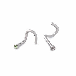 18g Bezel Set Jeweled Martini Glass Nose Screw — Price Per 1