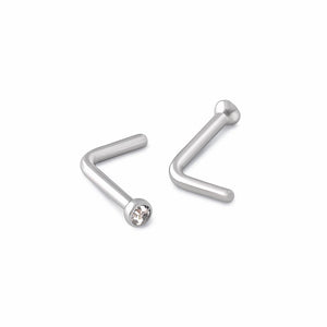 18g Bezel Set Jeweled Martini Glass L-Bend Nose Screw — Price Per 1