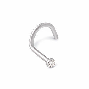 18g Bezel Set Jeweled Flat Head Nose Screw — Price Per 1