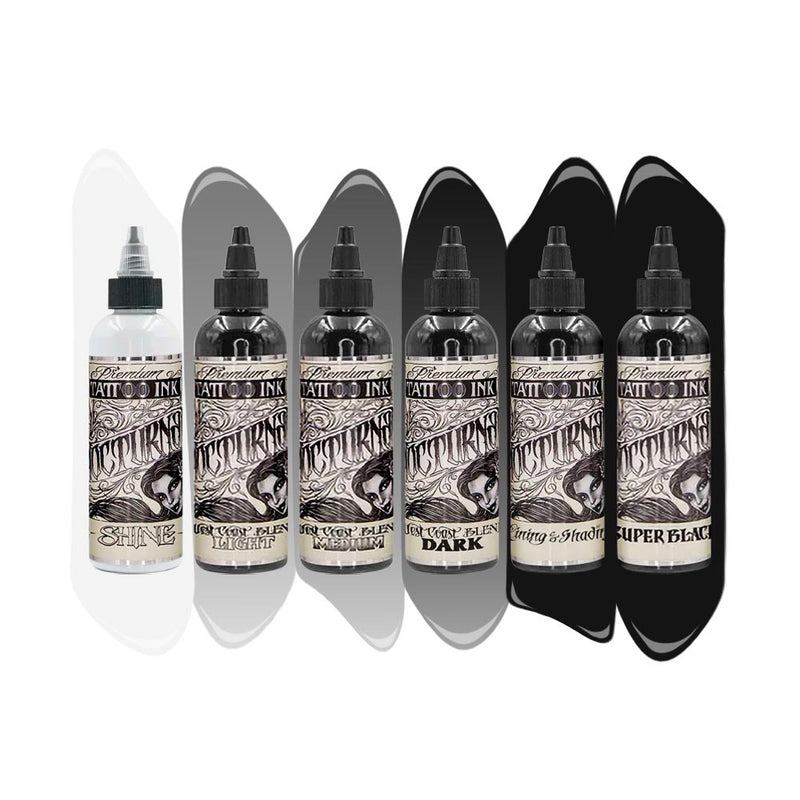 Nocturnal Full Set of 6 Bottles — 2oz — Nocturnal Tattoo Ink