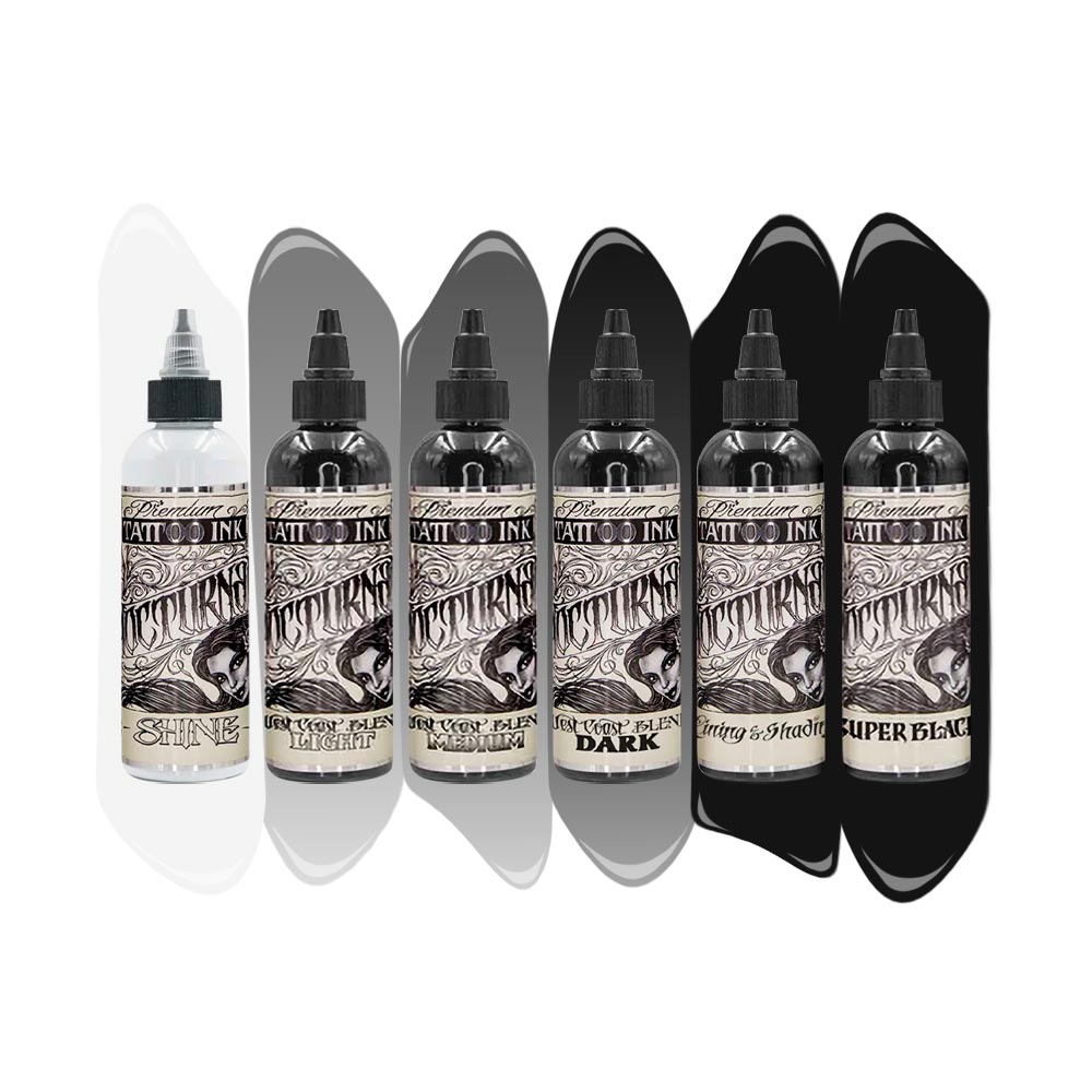 Nocturnal Full Set of 6 Bottles — 2oz — Nocturnal Tattoo Ink