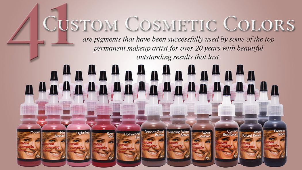 Custom Cosmetic Colors Permanent Makeup Pigment - Price Per 1/2oz Bottle