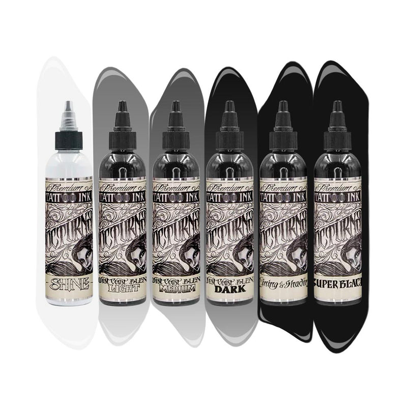 Nocturnal Full Set of 6 Bottles — 4oz — Nocturnal Tattoo Ink
