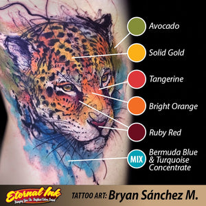 Bryan Sanchez M. Watercolor Ink Set of 12 — 1oz Bottles — Eternal Tattoo Ink