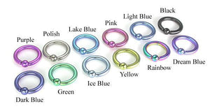 Tilum 8g Titanium Captive Bead Ring with Snap Fit Ball
