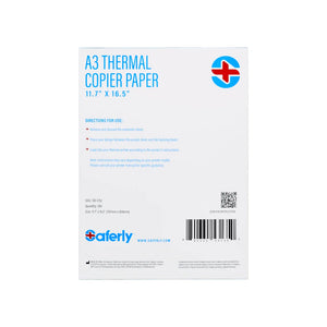 Saferly A3 Thermal Copier Paper — 11.7” x 16.5” — 100 Sheets