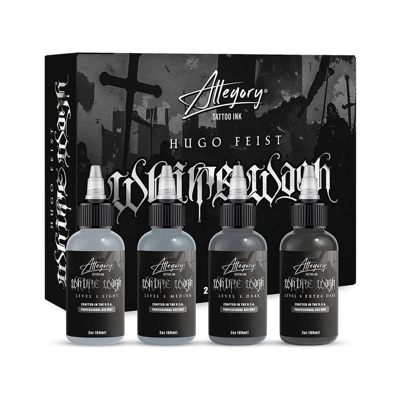 Hugo Feist Signature Whitewash Set — Allegory Premium Tattoo Ink — Pick Size 2oz