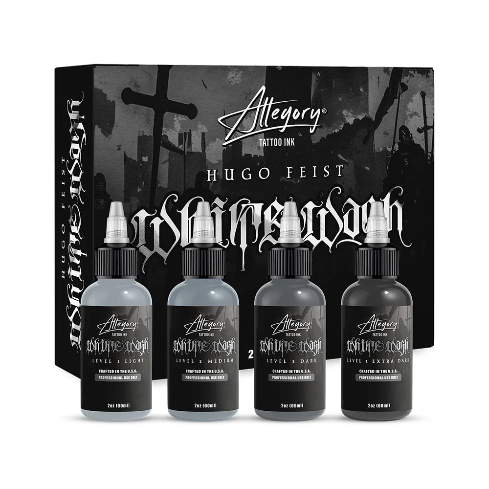 Hugo Feist Signature Whitewash Set — Allegory Premium Tattoo Ink — Pick Size 2oz