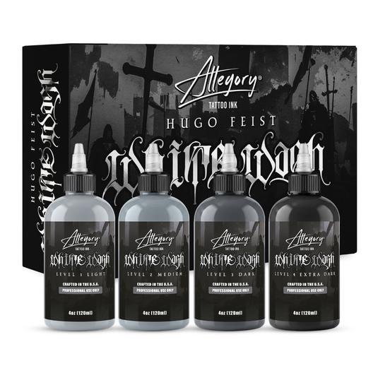 Hugo Feist Signature Whitewash Set — Allegory Premium Tattoo Ink — Pick Size 4oz