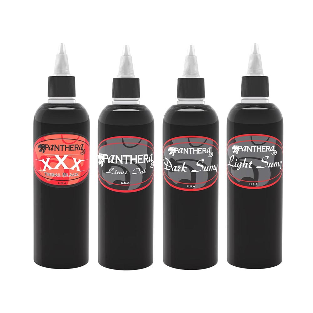 4 Bottle Kit of Panthera Tattoo Ink 5oz Bottles