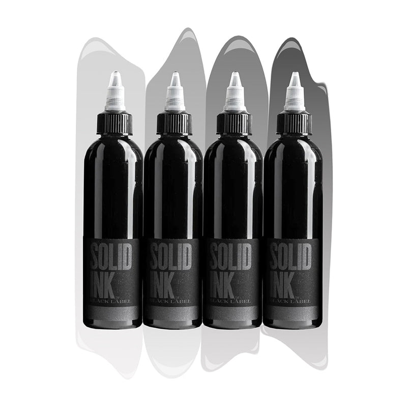 Black Label 4 Bottle Grey Wash Set — Solid Ink — 1oz Bottles