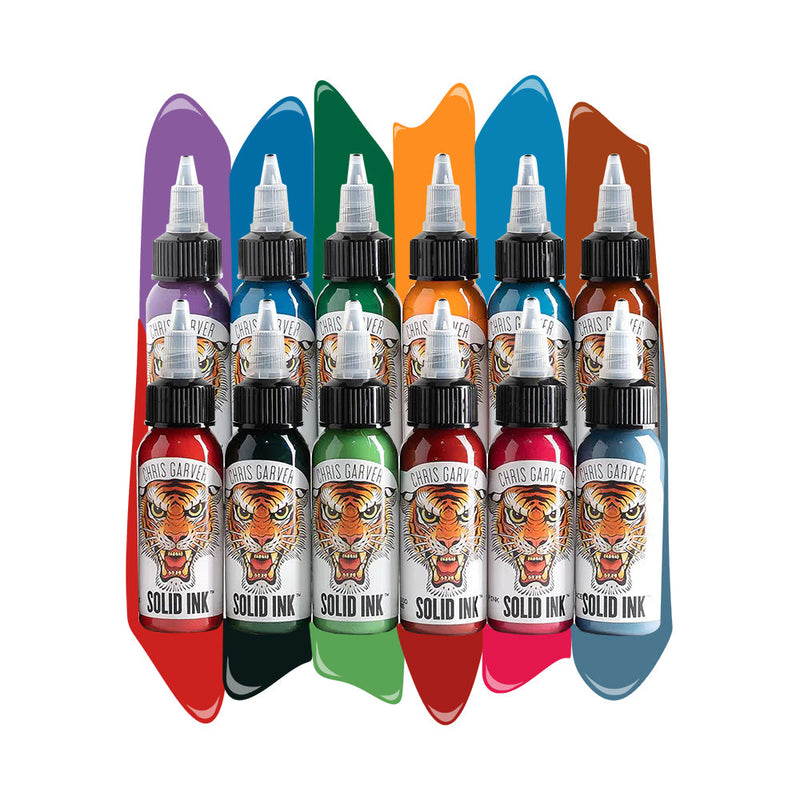 Chris Garver 12 Color Set — Solid Ink — 1oz Bottles
