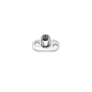 Titanium Dermal Anchor with 2-Hole Shorty Base