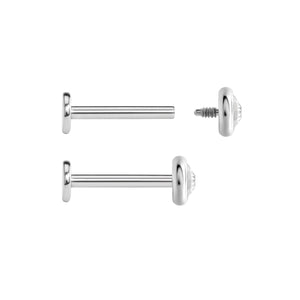 18g - 16g Internally Threaded 3.4mm Swarovski Jewel Top - Price Per 1