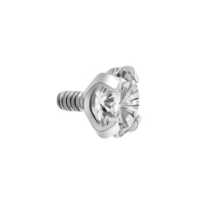 14g – 12g Internally Threaded Crystal or Black Prong-Set Round Jewel Top – Price Per 1