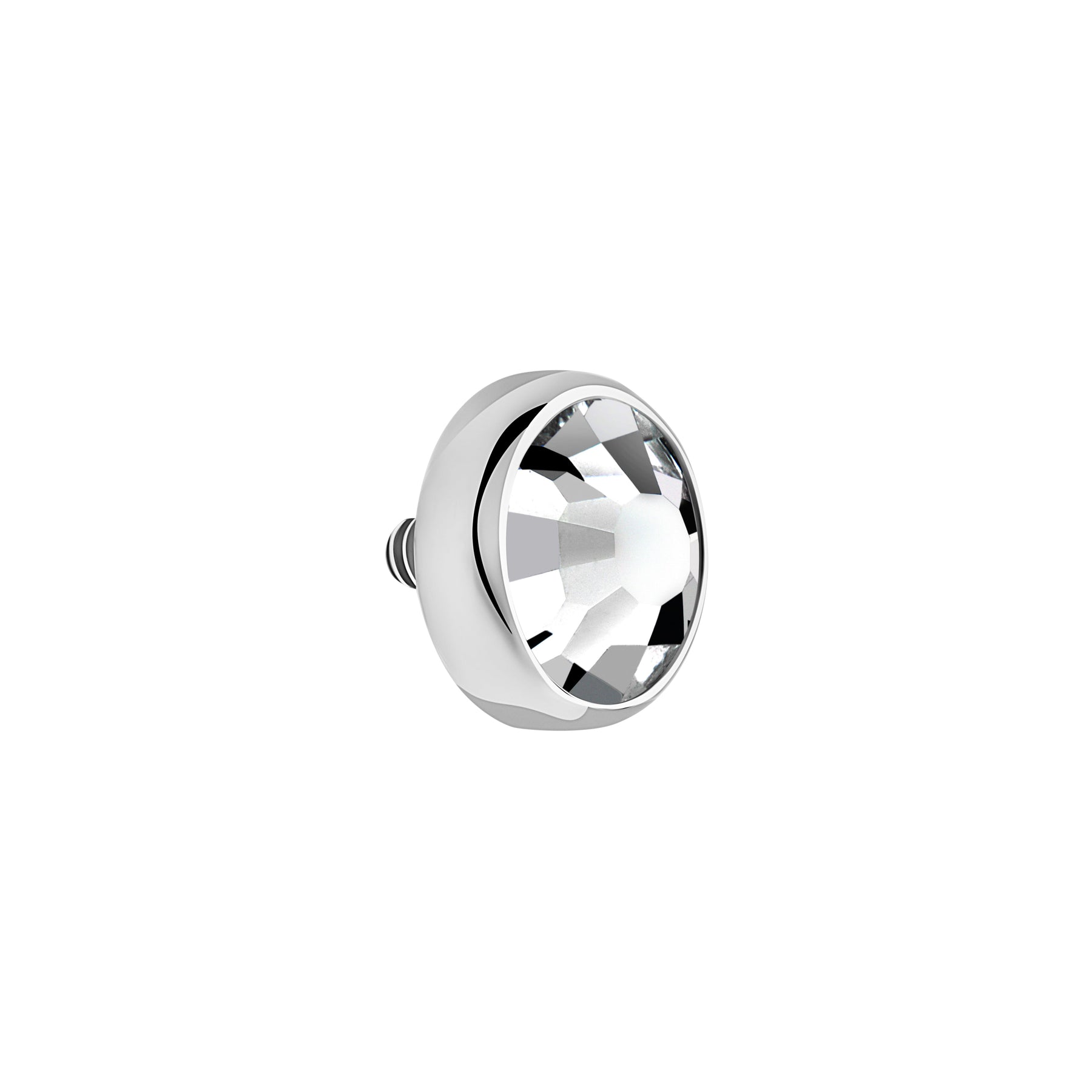 Bezel Set Swarovski Gem Titanium Top - Threaded