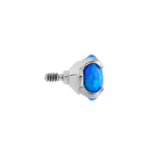 Tilum 18g-16g Internally Threaded Square Prong-Set 4mm Round Opal Top - Price Per 1