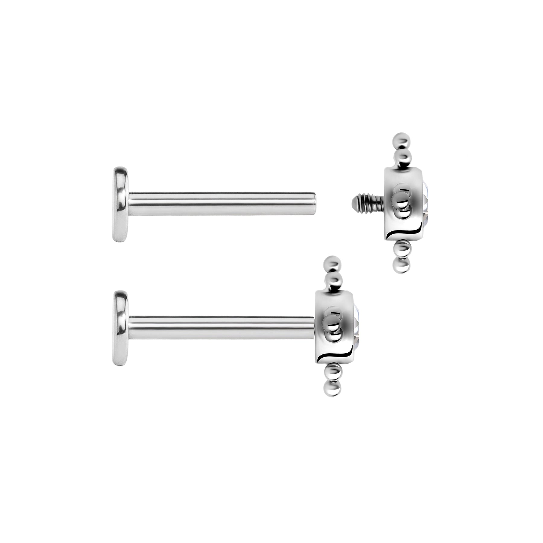 Orbital Micron Bead Cluster Titanium Top - Threaded