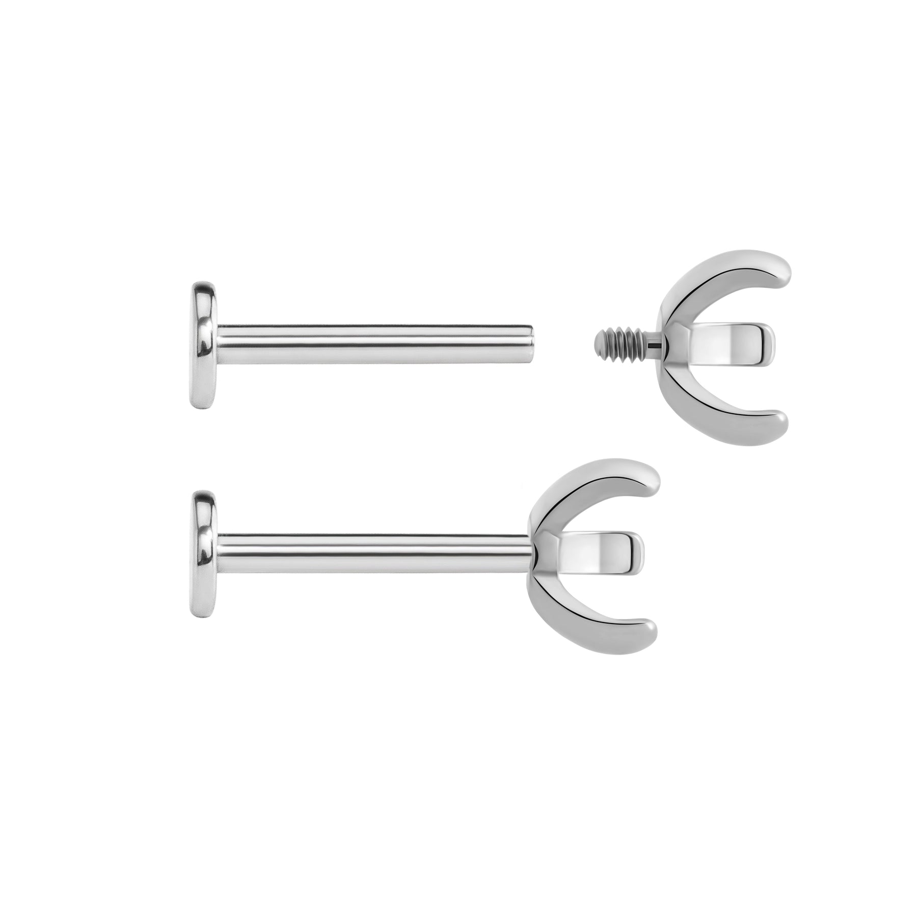 Tilum 18g-16g Internally Threaded Titanium 3-Prong Setting Top - Price Per 1