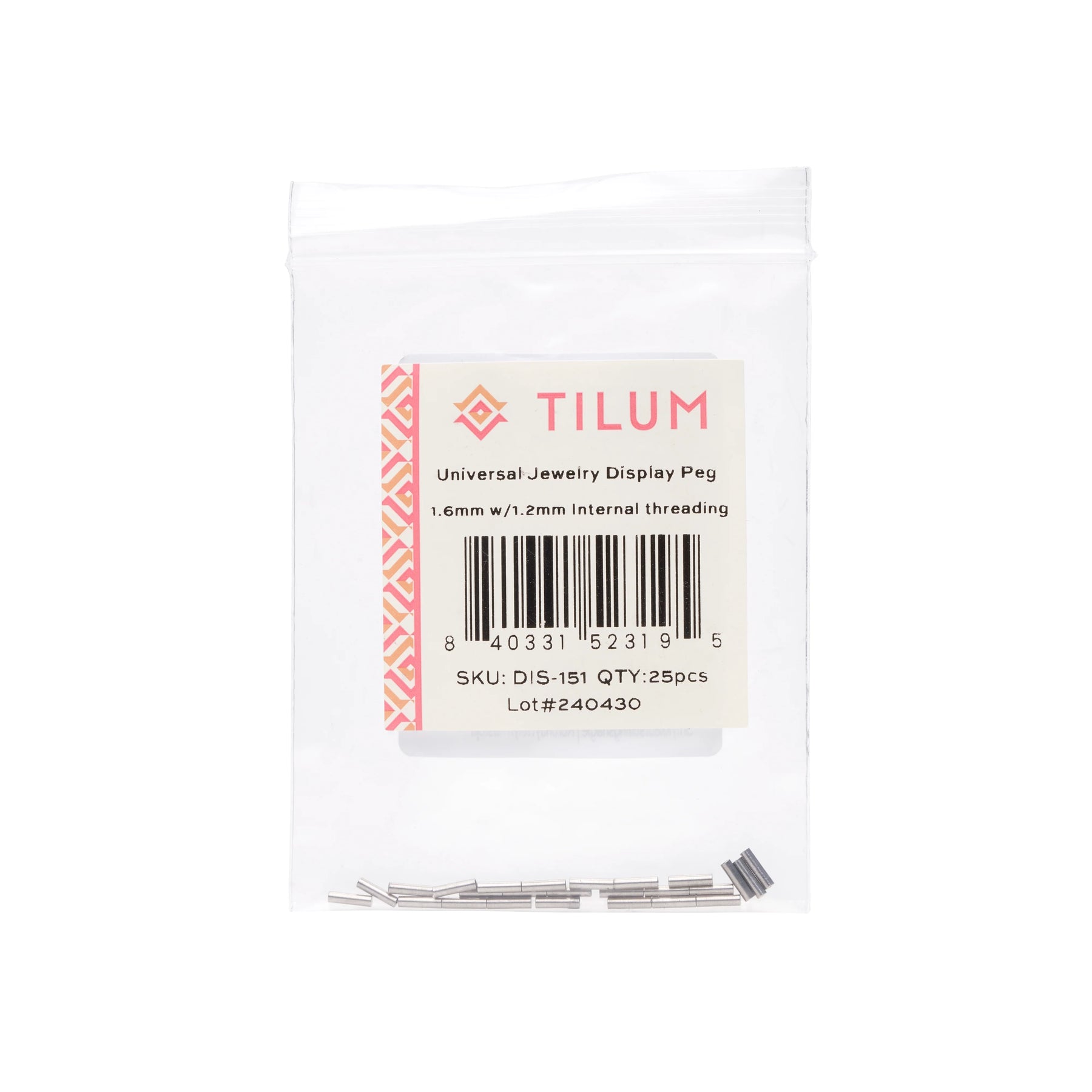 Tilum Universal Jewelry Display Block with Pegs — Pick Size and Threading