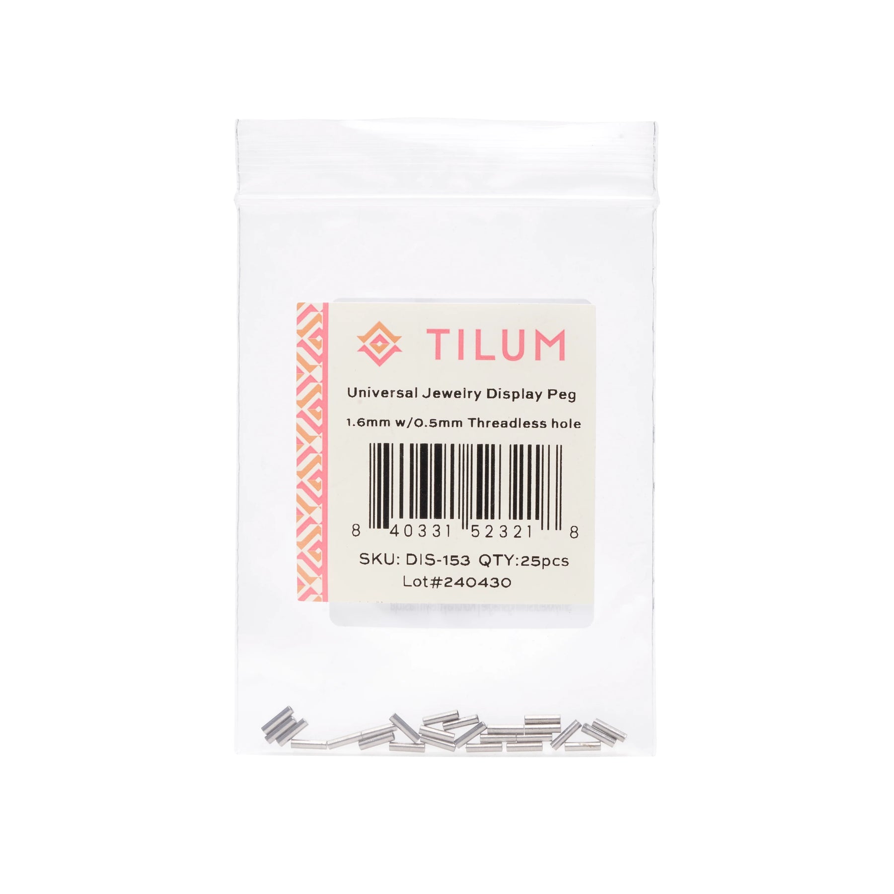 Tilum Replacement Pegs for Jewelry Display Blocks — Pick Threading —Bag of 25