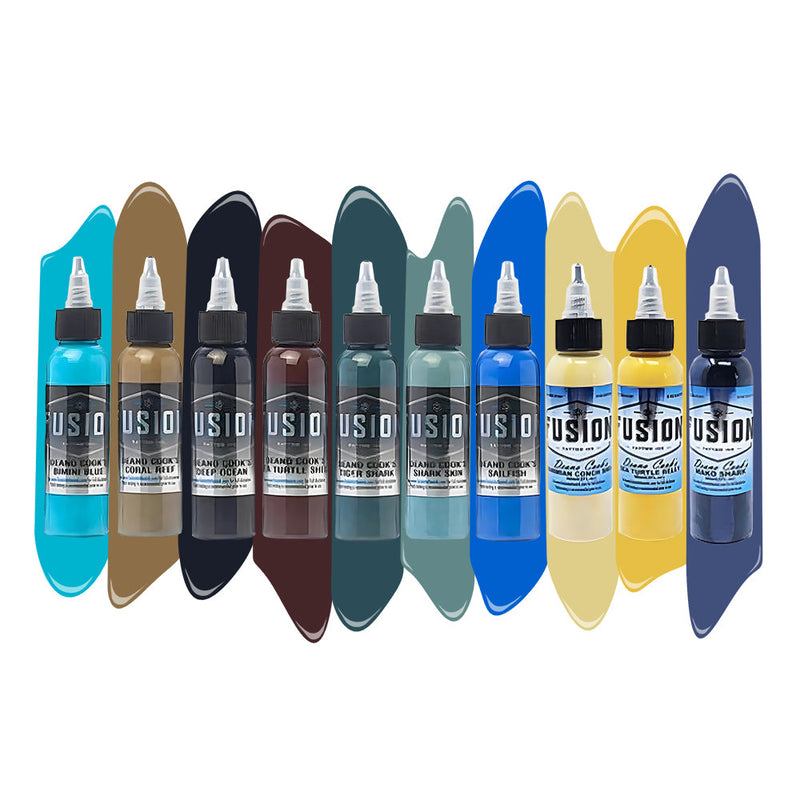 Deano Cook 10-Color Palette Signature Set — Fusion Tattoo Ink — 1oz