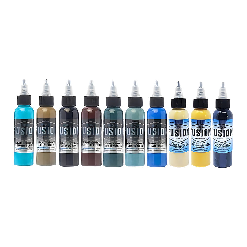 Deano Cook 10-Color Palette Signature Set — Fusion Tattoo Ink — 1oz