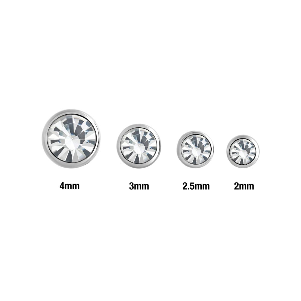 14g–12g Internally Threaded Swarovski Jewel Ball Top — Price Per 1