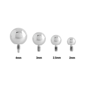 18g - 16g Internally Threaded Steel Ball - Price Per 1