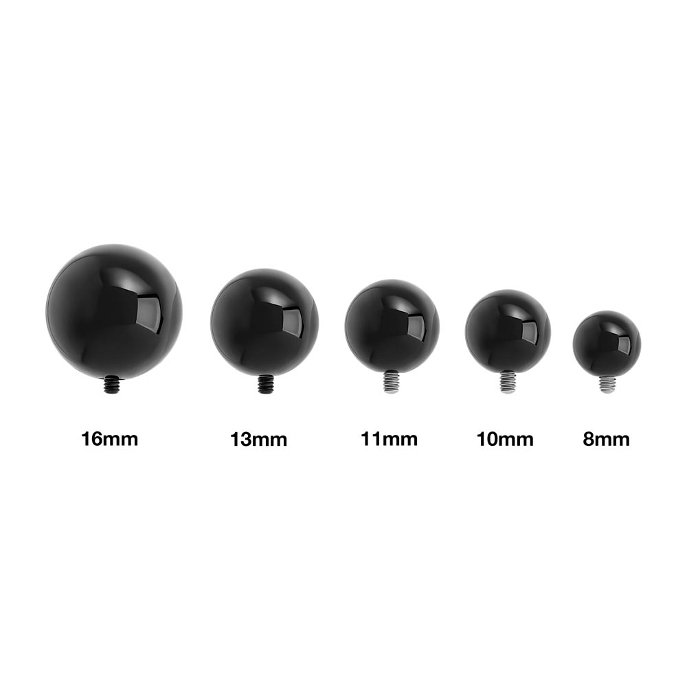 8g Internally Threaded Black PVD Coated Counter-Sunk Ball - Price Per 1