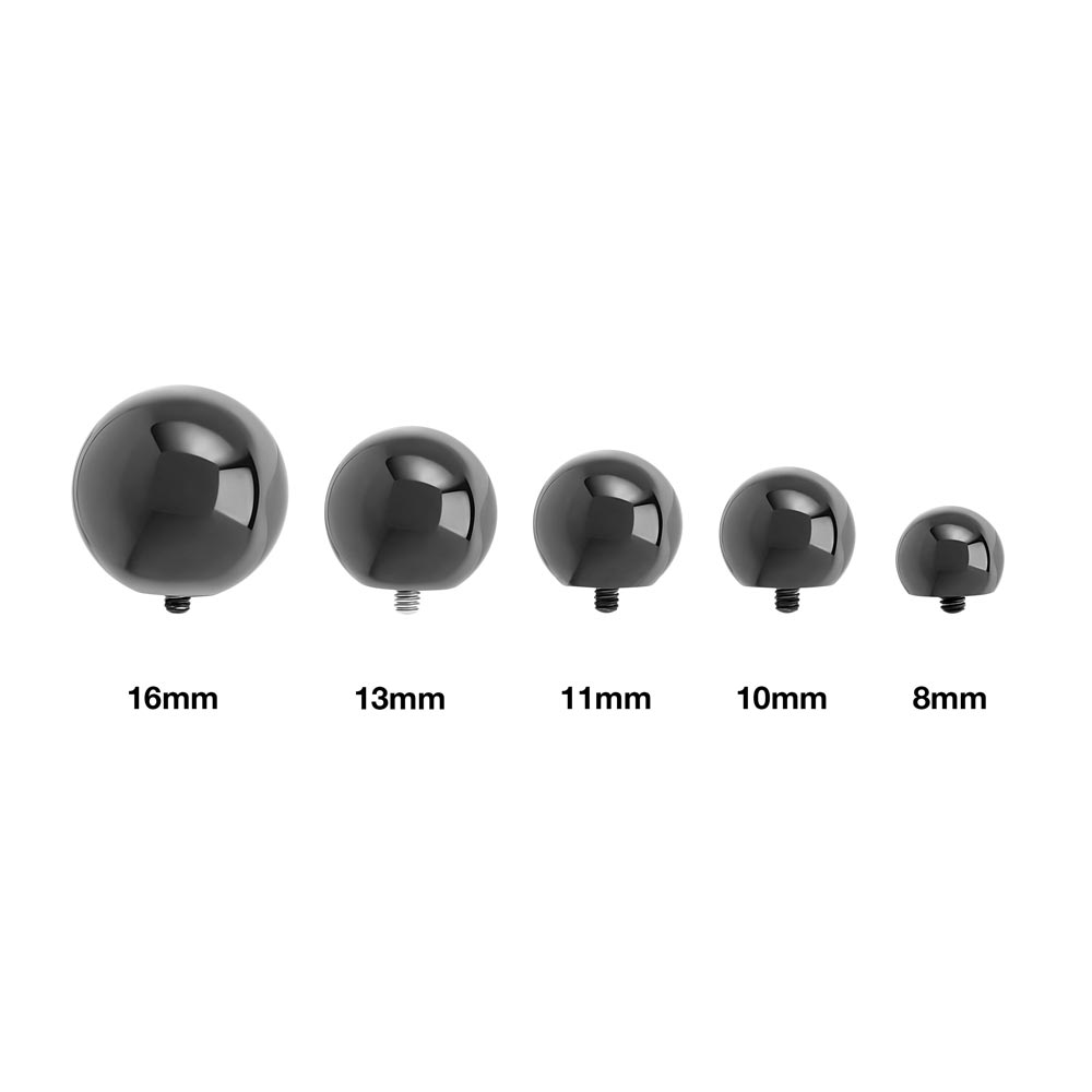 2g Internally Threaded Black PVD Coated Counter-Sunk Ball - Price Per 1