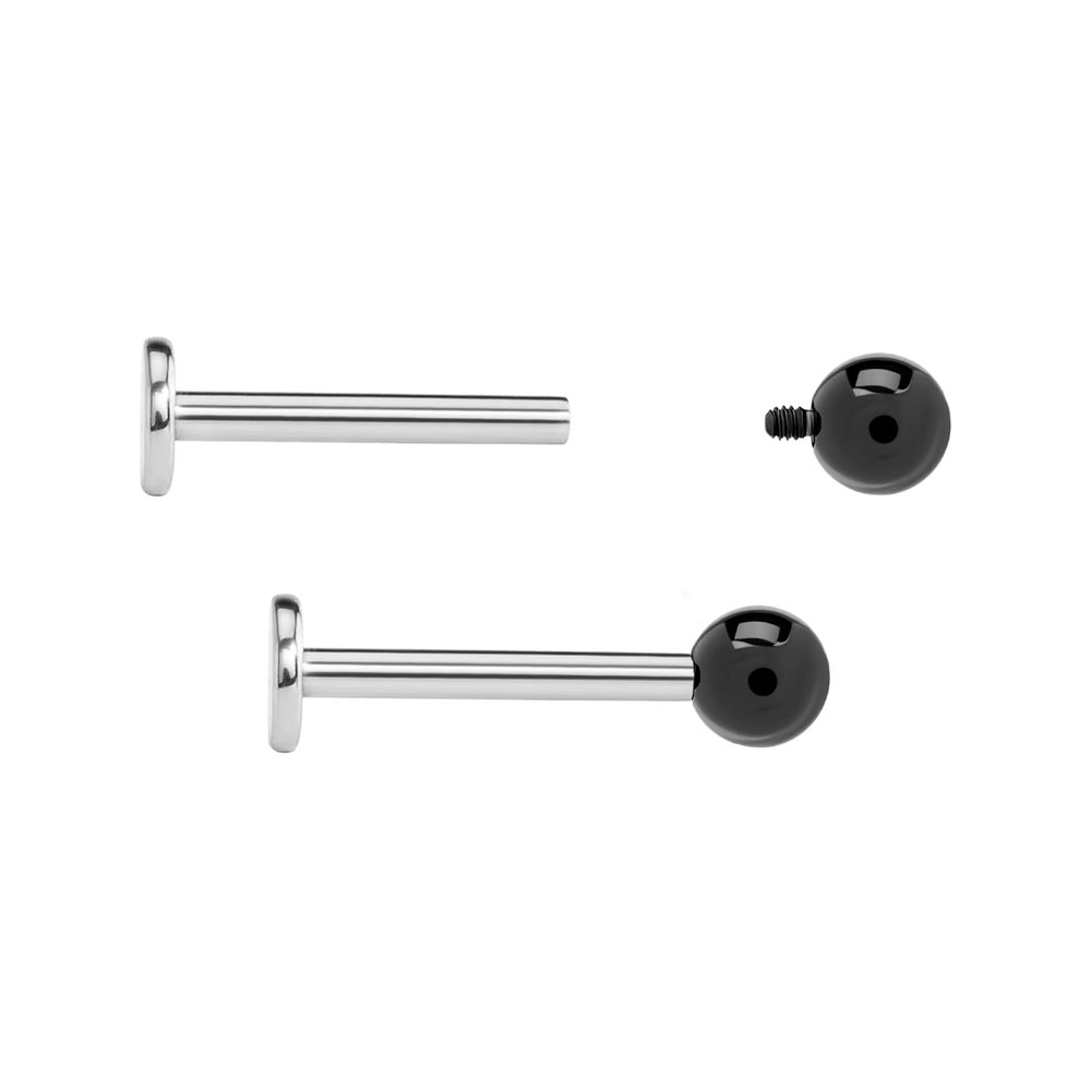 Tilum 14g-12g Internally Threaded PVD Black Titanium Ball - Price Per 1