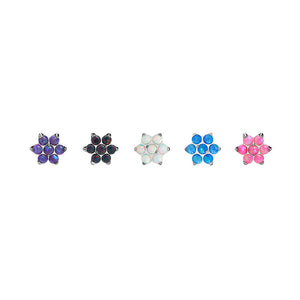 Opal Flower Titanium Top - Threaded