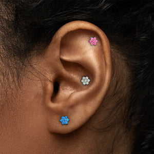 Opal Flower Titanium Top - Threaded
