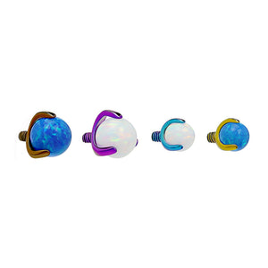 Opal Ball Titanium Top - Threaded