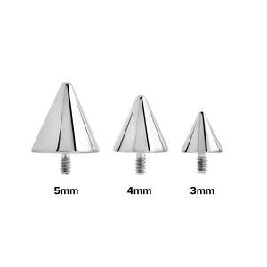 18g - 16g Internally Threaded Steel Spike Top - Price Per 1