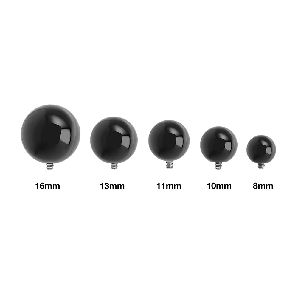 6g Internally Threaded Black PVD Coated Counter-Sunk Ball - Price Per 1